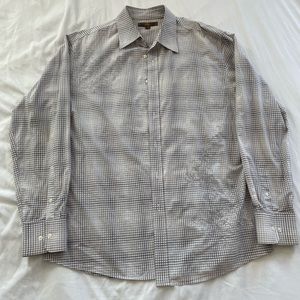 Men’s dress shirt. Combination of light and dark Grey pattern.Light grey design.